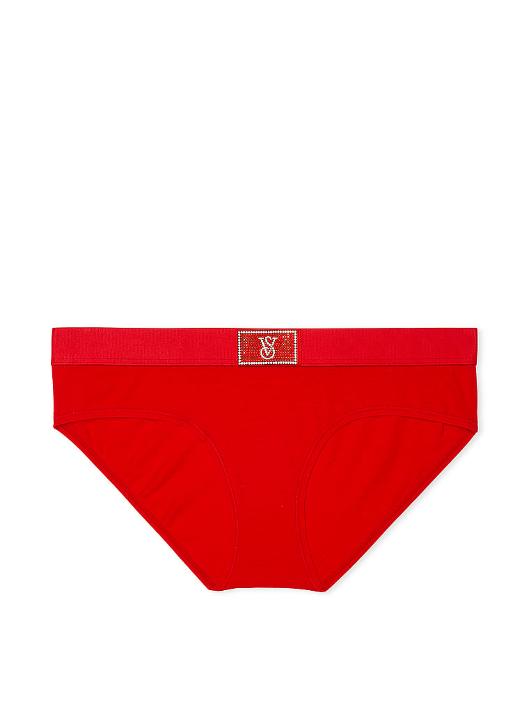 Logo Cotton Shine Patch Hiphugger Panty