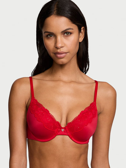 Lace-Trim Lightly Lined Full-Coverage Bra