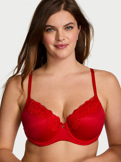 Lace Trim Lightly Lined Demi Bra