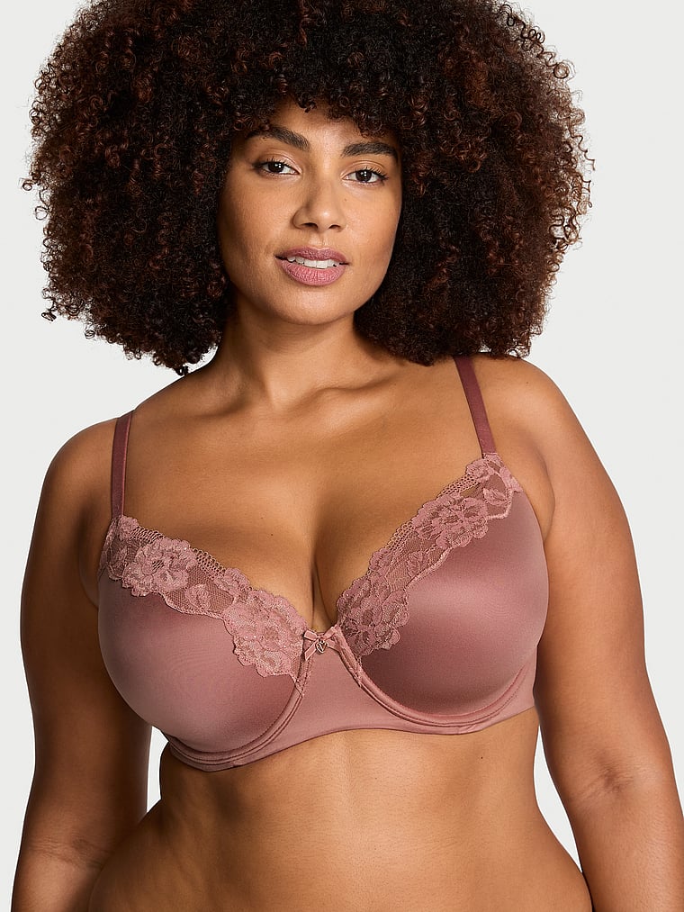 Lace Trim Lightly Lined Demi Bra