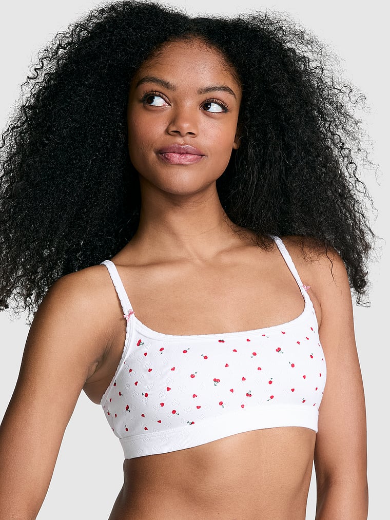 Cotton Scoop Bralette  Cotton Heart Pointelle