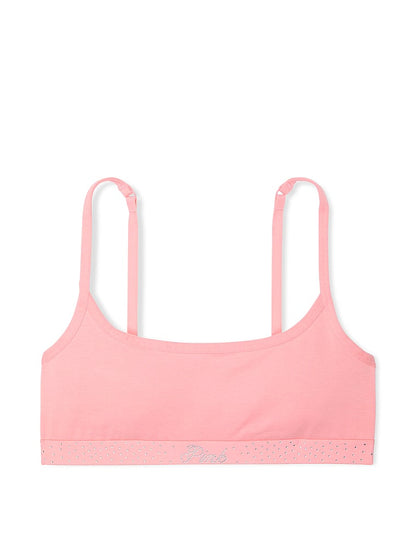 Cotton Scoop Bralette Bling Logo