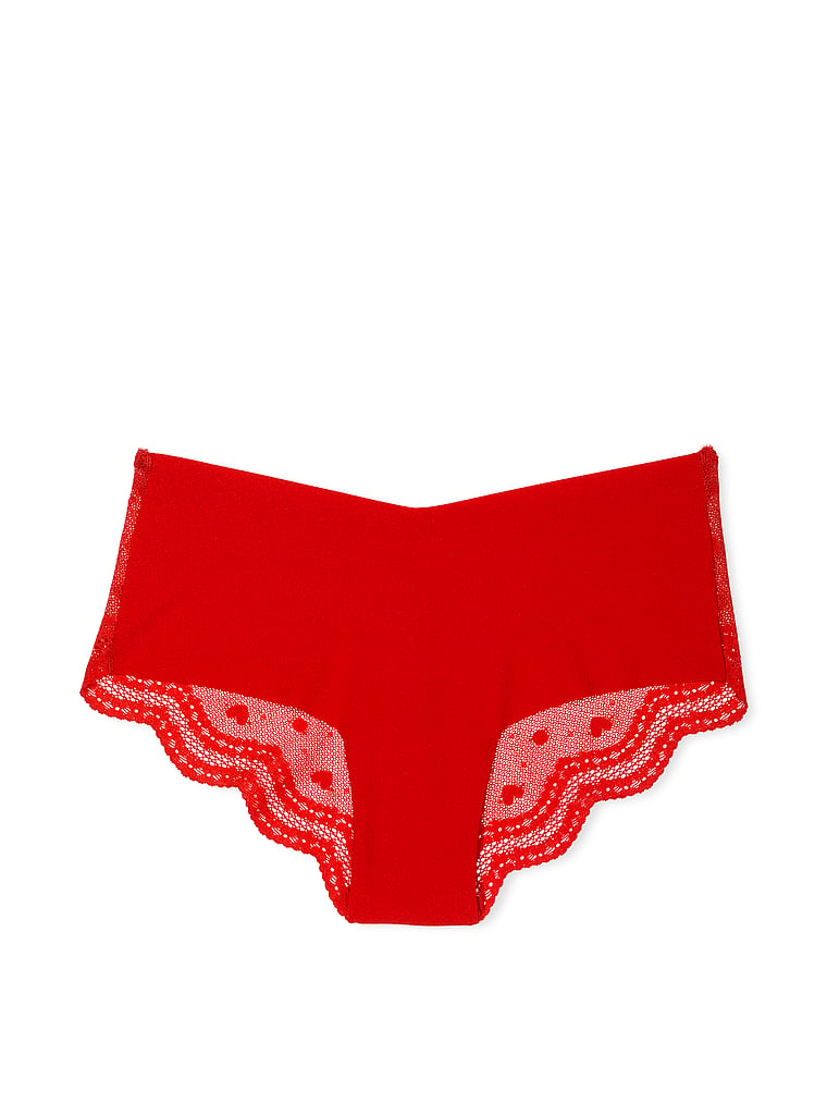 No-Show Heart Mesh-Back Cheeky Panty