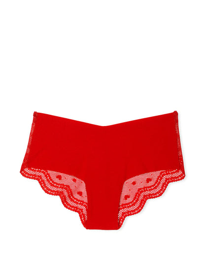 No-Show Heart Mesh-Back Cheeky Panty