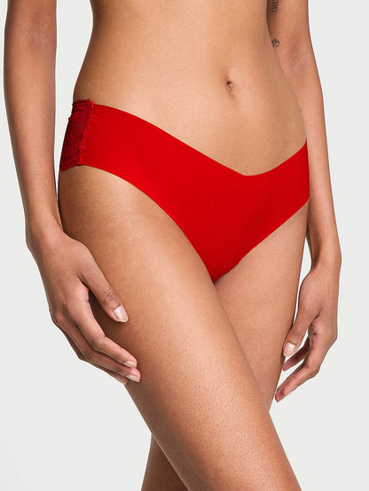 No-Show Heart Mesh-Back Thong Panty