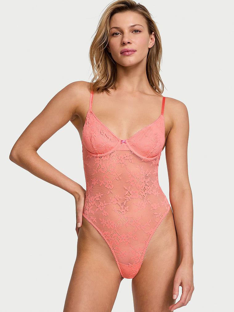 Tease Lace Unlined Demi Bodysuit