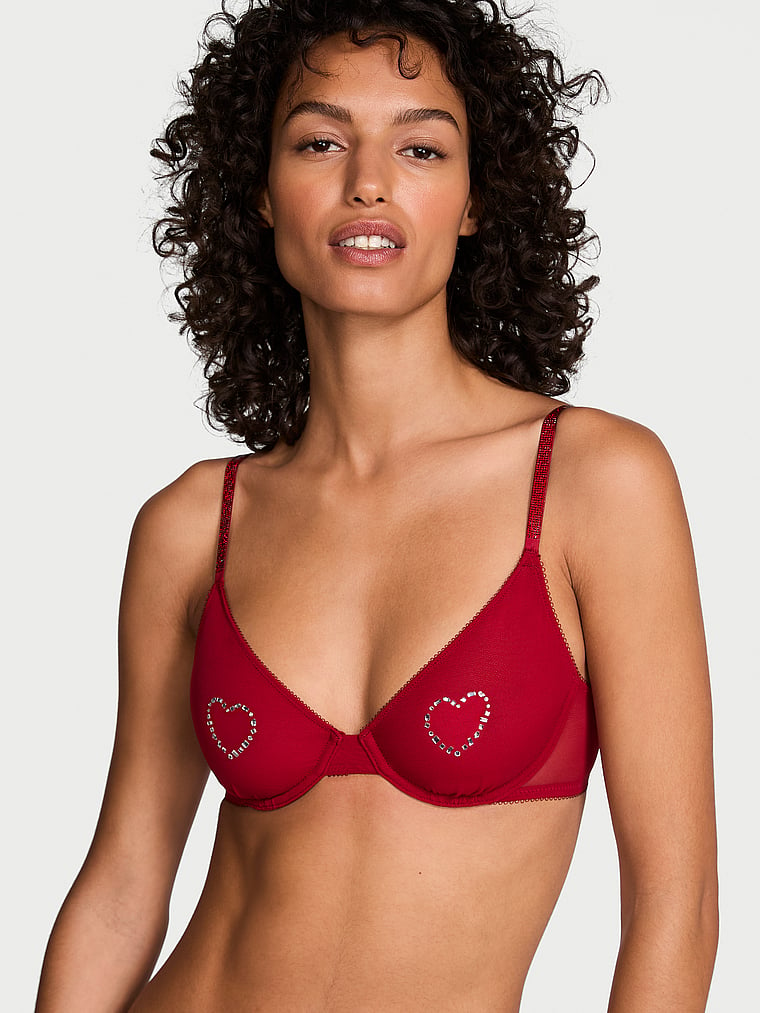 Sheer Shine Unlined Low-Cut Demi Bra