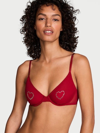 Sheer Shine Unlined Low-Cut Demi Bra