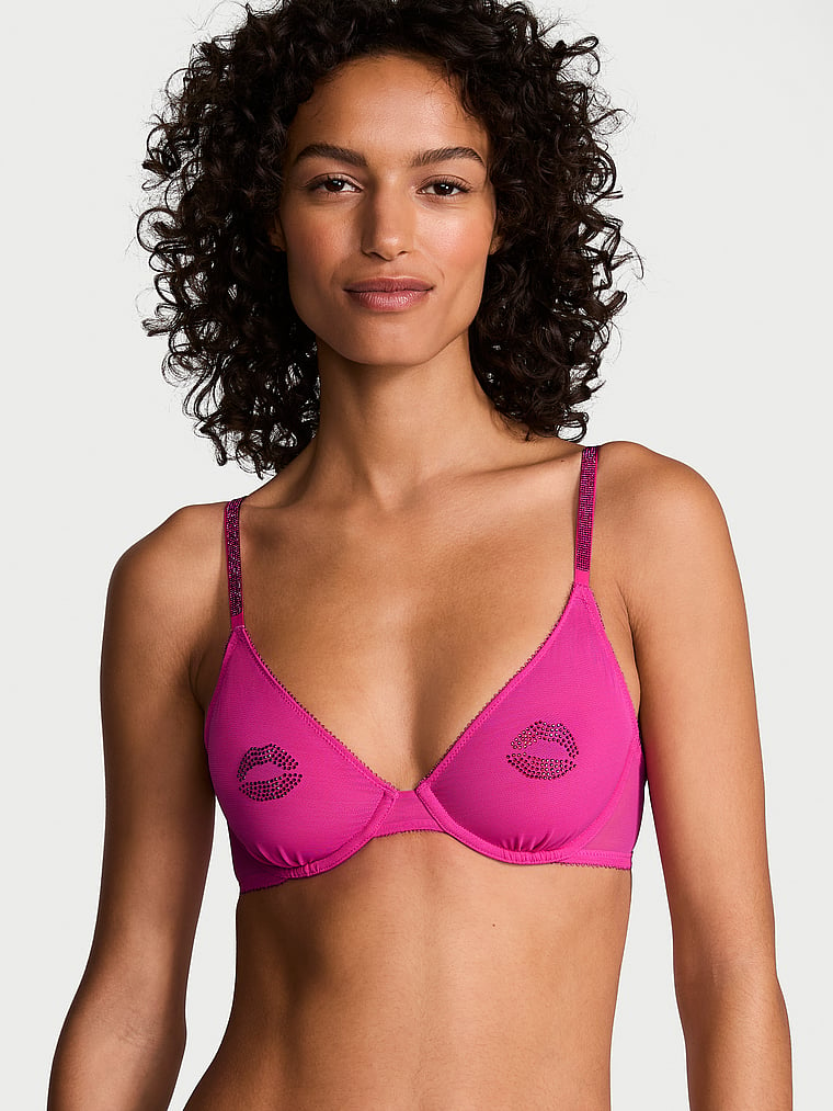 Sheer Shine Unlined Low-Cut Demi Bra