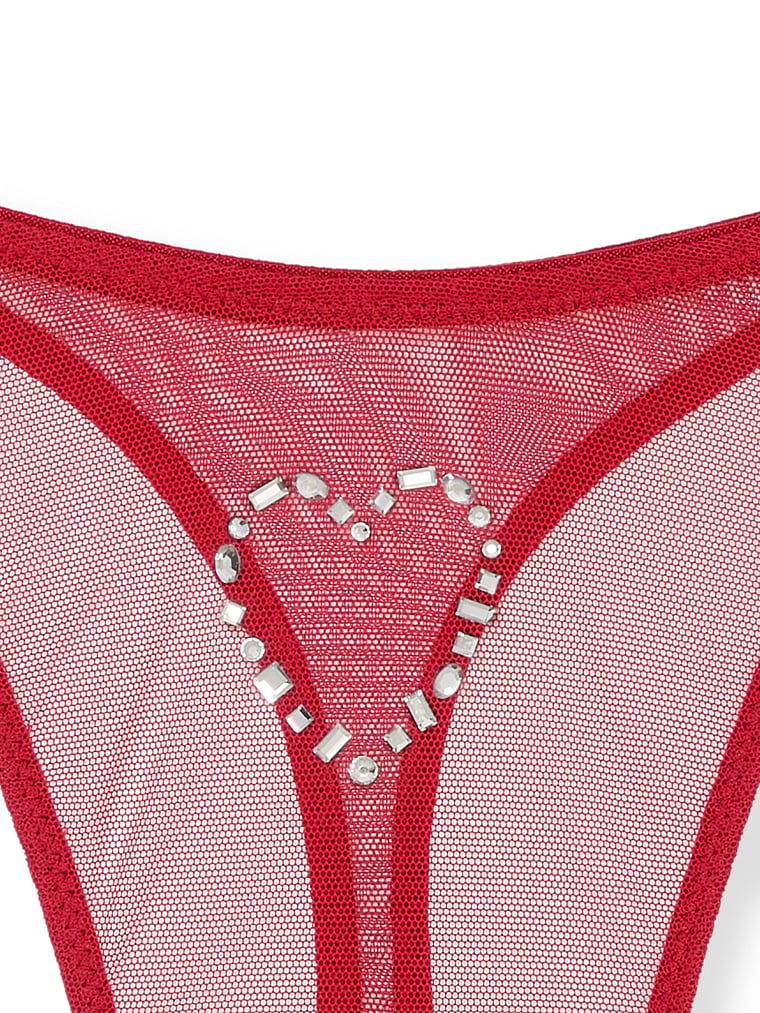 Scattered Shine Strap Lace Thong Panty