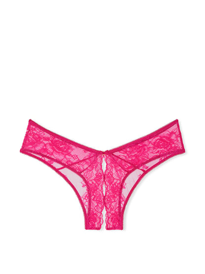 Rose Lace Crotchless Cheeky Panty