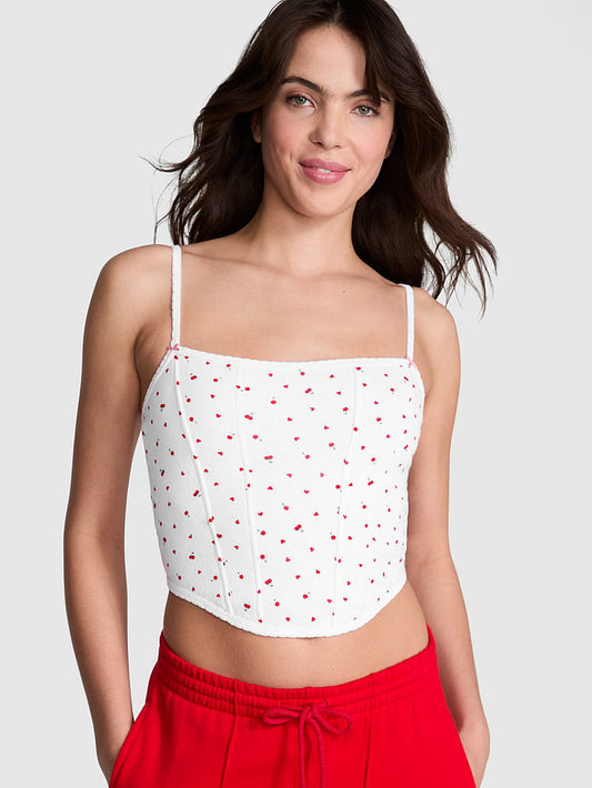 Cotton Heart Pointelle Corset Top