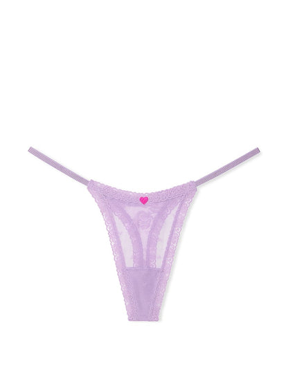 Lace Heart Blooms String Thong Panty