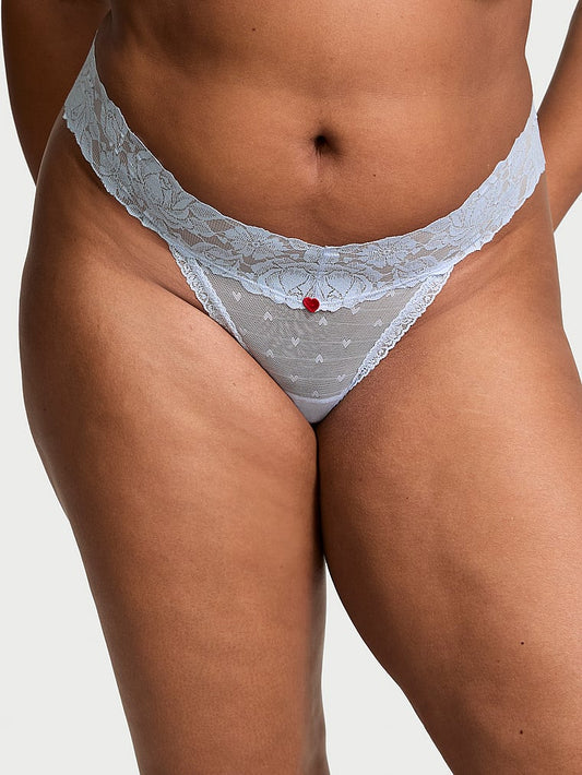 Lace Heart Blooms Thong Panty