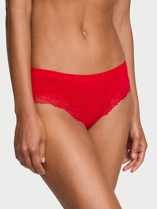 Seamless Pointelle Heart Hiphugger Panty