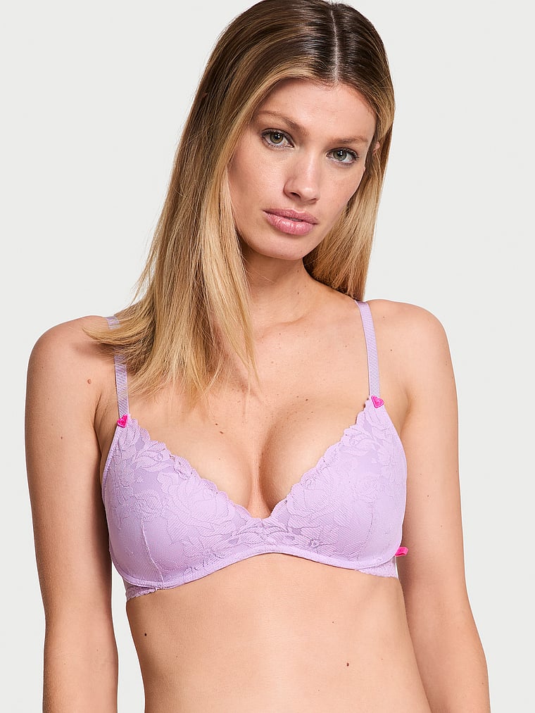 Sexy Tee Heart Bloom Lace Wireless Push-Up Bra