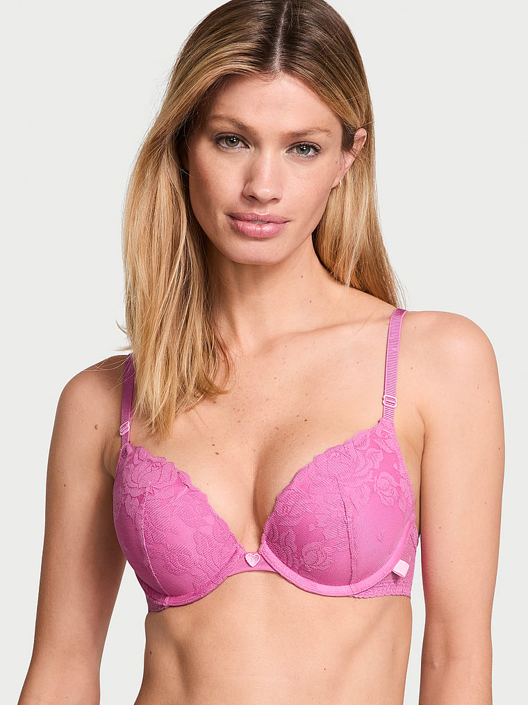 Sexy Tee Heart Bloom Lace Push-Up Bra