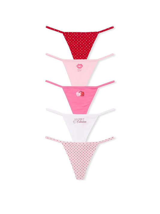 5-Pack Stretch Cotton V-String Panties