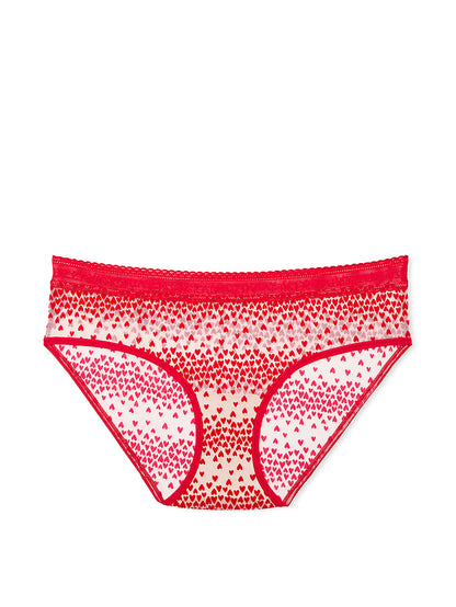 Logo Flocked Hearts Hiphugger Panty