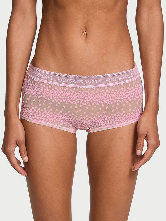 Logo Flocked Hearts Shortie Panty