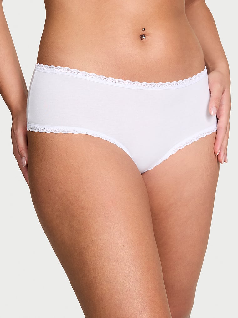 Cotton Lace-Waist Cheeky Panty