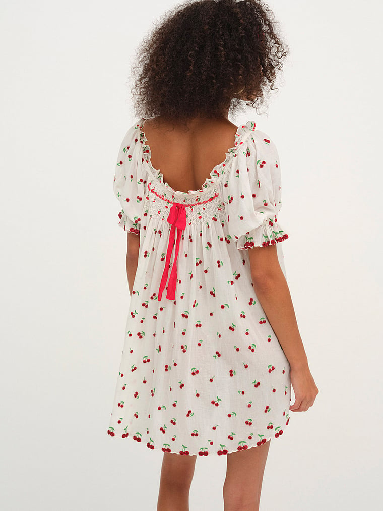 Beaded Cherries Slip Dress